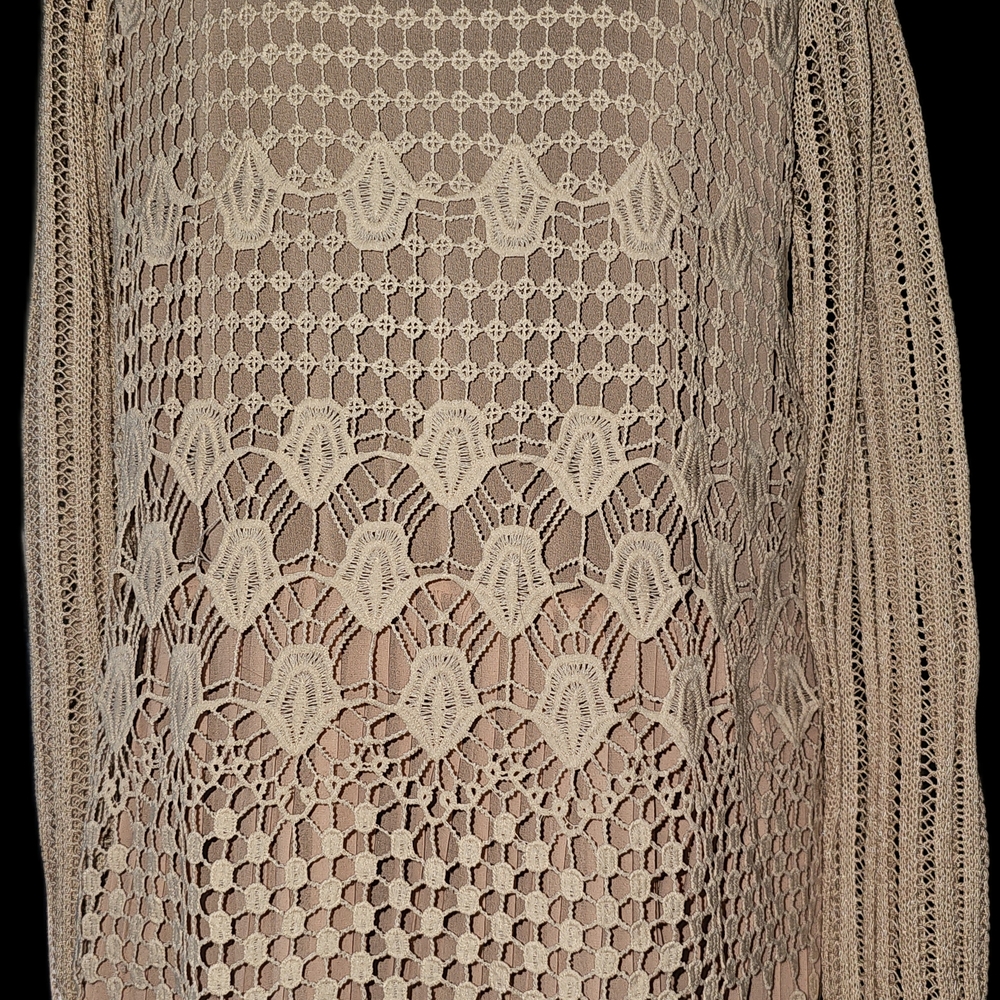 Simply Couture Lace Crochet Tunic in Light Peach Color